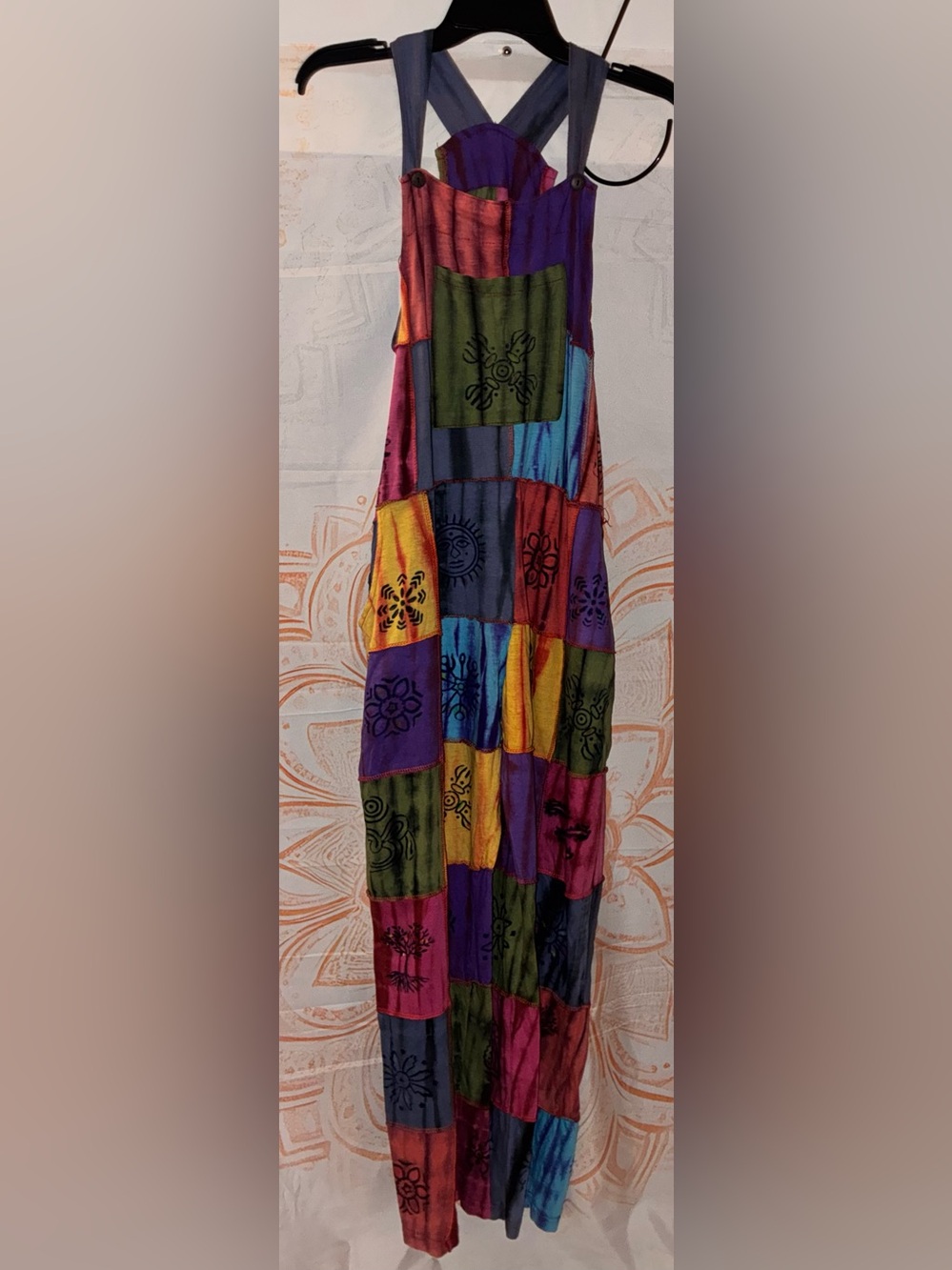 Rising International Multicolor Patchwork Overalls